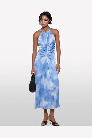 Sisley Robe Imprimée Clair Avec Détail Froncé Femme