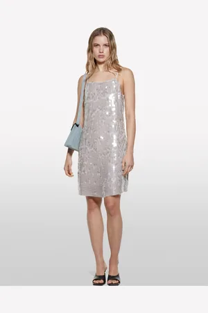Sisley Robe Grise À Paillettes Femme