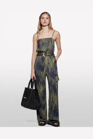 Sisley Combinaison Imprimé Animal En Satin Femme