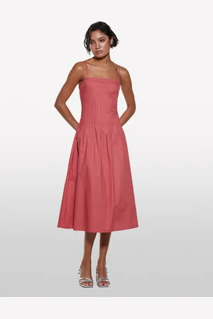 Sisley Robe Midi Évasée Blush Femme