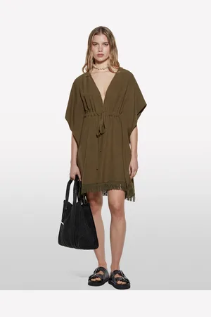 Sisley Caftan Court Vert Militaire Femme
