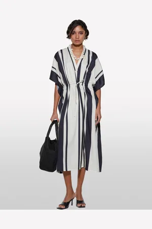 Sisley Caftan Long Imprimé Fond Clair Femme