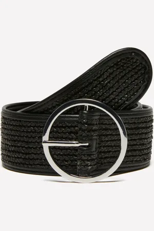 Sisley Ceinture Noire Effet Paille Femme