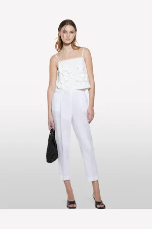 Sisley Pantalon De Jogging 100% Lin Femme