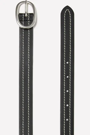 Sisley Ceinture En Cuir Avec Surpiqûres Femme