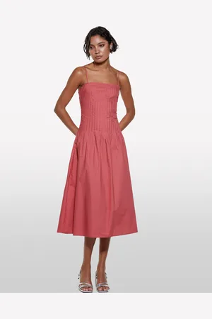 Sisley Robe Midi Évasée Blush Femme