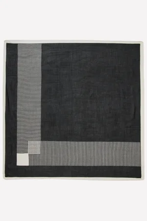 Sisley Black Printed Scarf Femme