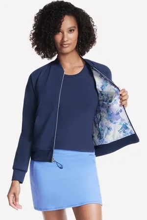 Skechers GO WALK Seascape Floral Reversible Veste en Violet/Turquoise