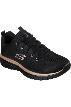 Skechers Graceful - Get Connected Shoes Moyen Width en Noir/Or Rose
