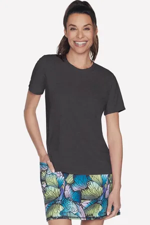 Skechers GO DRI SWIFT t-shirt en Noir/Gris Anthracite