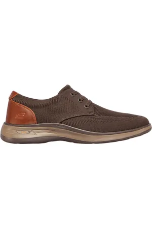 Skechers Arch Fit Darlo - Weedon Shoes Moyen Width en Olive/Brun
