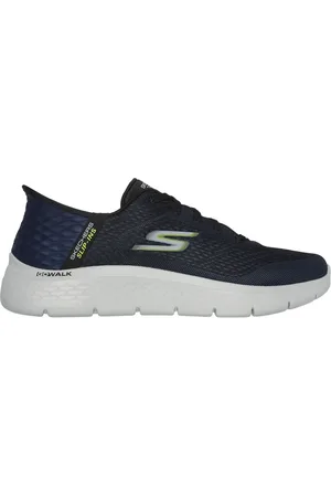 Skechers Slip-ins: GO WALK Flex - New World Shoes Moyen Width en Bleu Marine/Vert-Lime