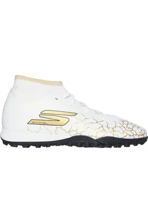 Skechers SKX_1.5 High Jr Youth TF Moyen Width en Blanc/Noir/Doré