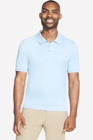 Skechers Off Duty Polo en Beige/Bleu Clair