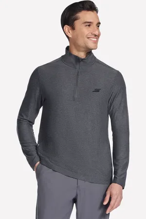 Skechers GO DRI All Day 1/4 Zip en Noir/Gris Anthracite