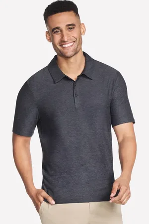 Skechers GO DRI All Day Polo en Noir/Gris Anthracite