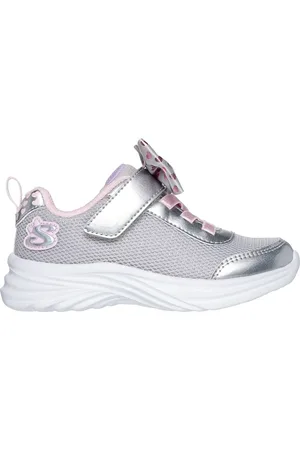 Skechers Dreamy Dancer - Xtra Bow Shoes Moyen Width en Argent/Rose Clair