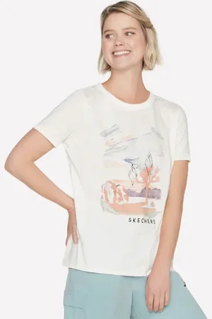 Skechers Airbrush t-shirt en Blanc/Argent