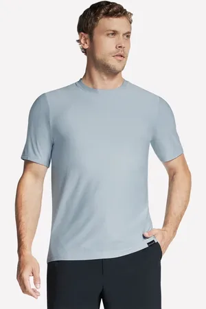 Skechers GO DRI All Day t-shirt en Blanc/Bleu