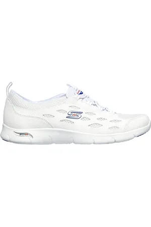 Skechers Arch Fit Refine Shoes Moyen Width en Blanc/Bleu Marine