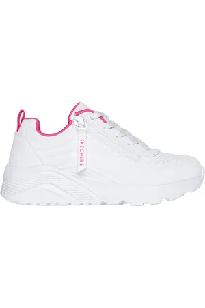 Skechers Uno Lite - Easy Zip Shoes Moyen Width en Blanc/Rose Fluo