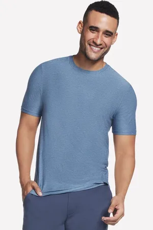 Skechers GO DRI All Day t-shirt en Bleu/Gris