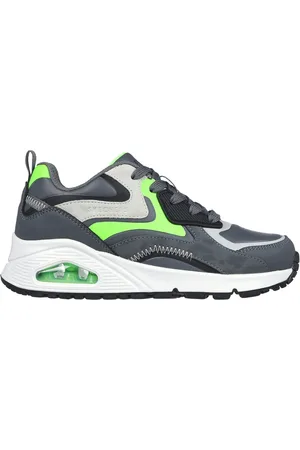 Skechers Uno Gen1 - Color Surge Shoes Moyen Width en Gris Anthracite/Vert-Lime