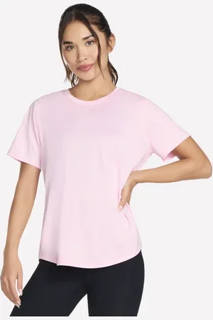 Skechers GO DRI SWIFT t-shirt en Blanc/Rose