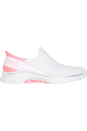 Skechers Slip-ins: GO WALK 7 - Mia Shoes Moyen Width en Blanc/Rose