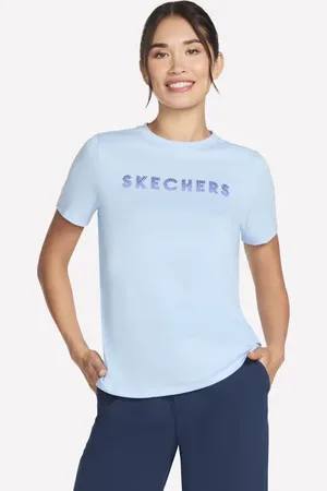 Skechers Gradient short Sleeve T-shirt en Blanc/Lavande