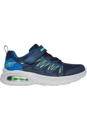 Skechers Microscope Max Advance - Speker Shoes Moyen Width en Bleu Marine/Vert-Lime