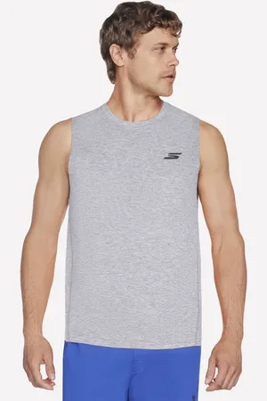 Skechers GO DRI Charge Muscle Tank en Blanc/Taupe