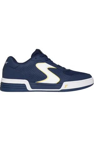 Skechers Viper Court Classic Shoes Moyen Width en Bleu Marine/Jaune