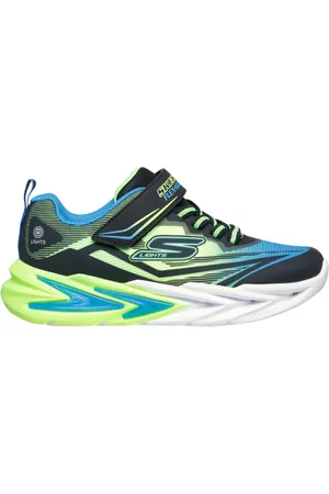 Skechers S Lights: Flex-GlowUltra Shoes Moyen Width en Noir/Vert-Lime