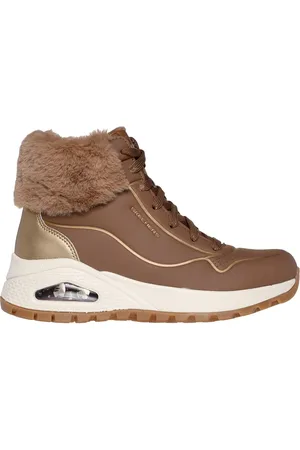 Skechers Uno Rugged - Fall Shimmer Shoes Moyen Width en Taupe/Doré