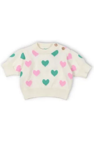The New Society Pull Manches Courtes Cœurs Oia Baby Coton Bio