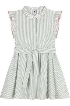 Petit Bateau Robe Blotilde Popeline Coton Bio