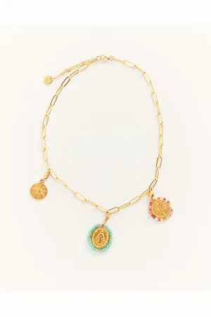Palas Collier Maillons et Charms Colorés