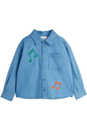 Mini Rodini Chemise Notes Denim Coton Bio