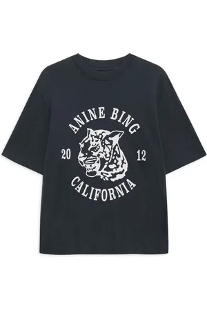ANINE BING T-shirt Avi Collegiate Léopard