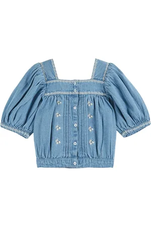 Emile et ida Blouse Chambray Brodée