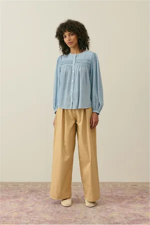 Louise Misha Blouse Jally Fines Rayures Coton Bio - Collection Femme