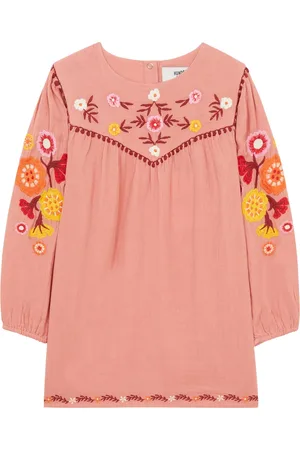 Hundred Pieces Robe courte brodée Gaze de coton