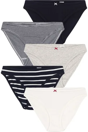 Petit Bateau Lot 5 Culottes Rayures Coton Bio