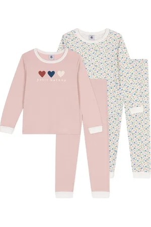 Petit Bateau Lot 2 Pyjamas Cœur Coton Bio