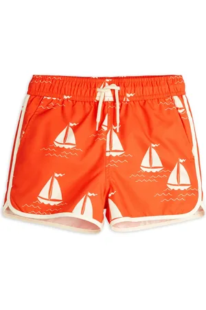 Mini Rodini Short De Bain Bateaux Coton Bio
