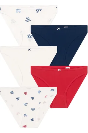 Petit Bateau Lot 5 Culottes Cœurs Rayés