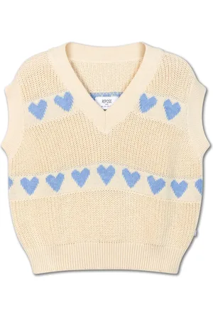 Repose AMS Pull Sans Manches Cœurs Coton Bio