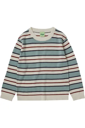 FUB Pull Rayures Maille Extra Fine Laine Mérinos