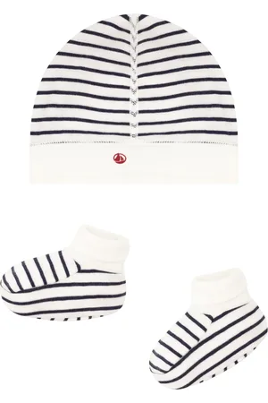 Petit Bateau Ensemble Chaussons et Bonnet Marinière